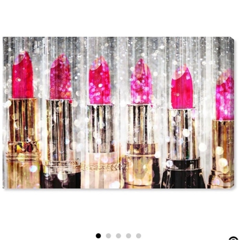 Oliver Gal Lipstick Art Canvas 30x20 Pop Art Print Wall Decor Fashion Glam Home